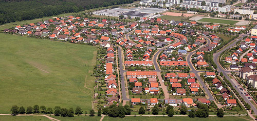 Luftbild vom Eigenheimgebiet Kastanienallee