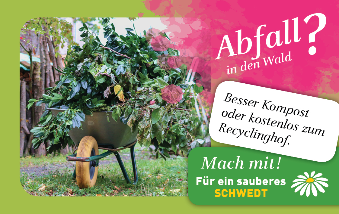 Motiv mit Foto: Schubkarre mit Gartenabfällen