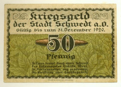 Schwedter Notgeld, Geldschein