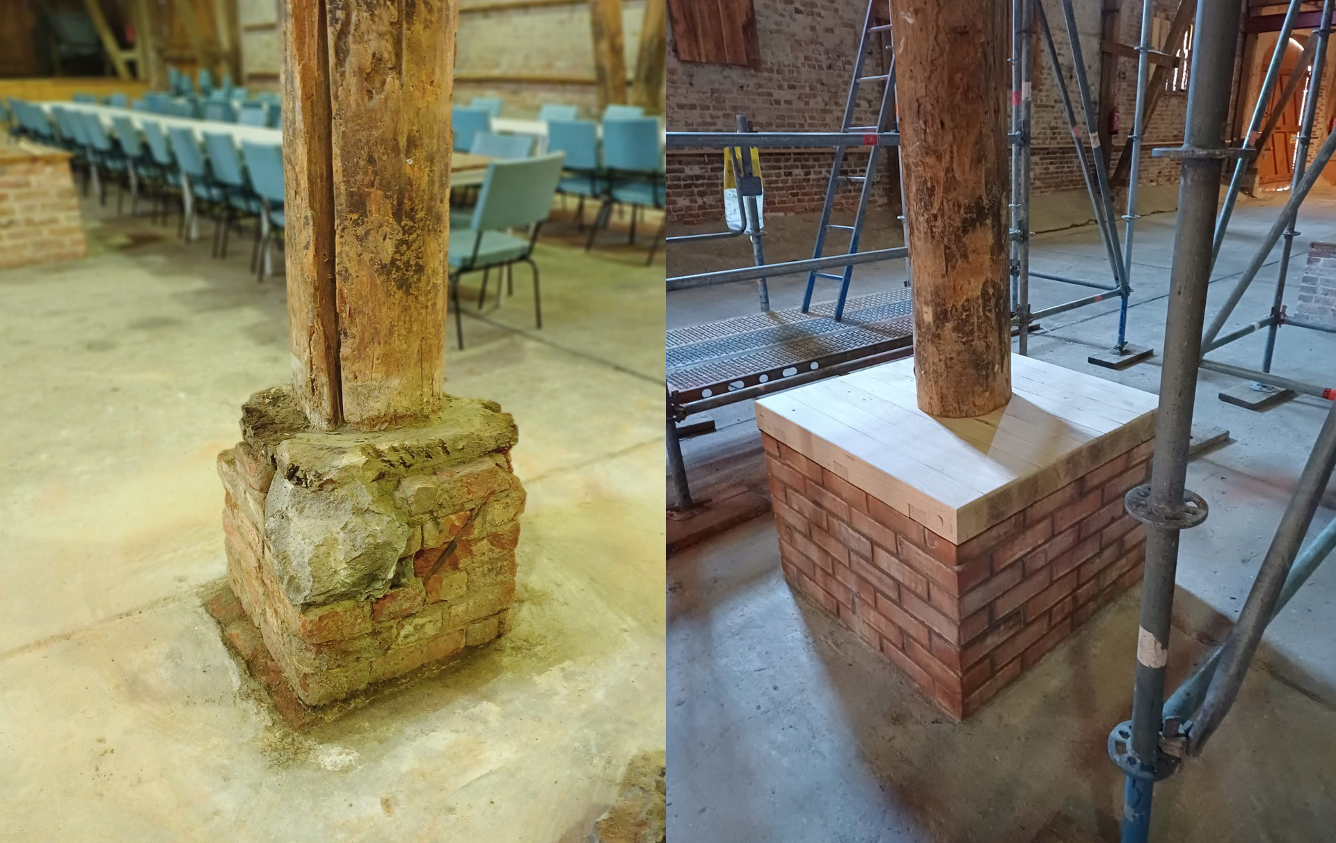 2 Fotos von der Stütze