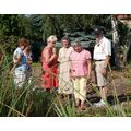 Foto: Männer und Frauen besichtigen den Garten im Tabakmuseum