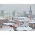 Foto vom 24. Februar 2013: Blick über schneebedeckte Dächer