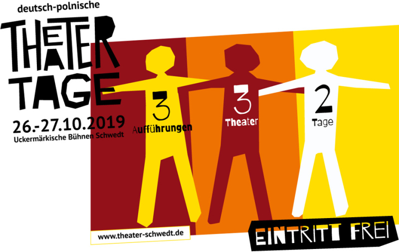 Grafik: 3 Figruen stehen für 3 Aufführungen, 3 Theater, 2 Tage