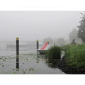 Foto vom 17. August 2012: Stadtbrücke versteckt im Nebel