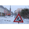 Foto: Baustellenschild in der Vierradener Straße