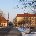 Foto vom 3. April 2013: Blick in Richtung Innenstadt mit Schneeresten auf dem Alten Markt