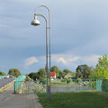 Foto vom 13. August 2013: Blick über die Stadtbrücke hinweg auf abziehende Regenwolken