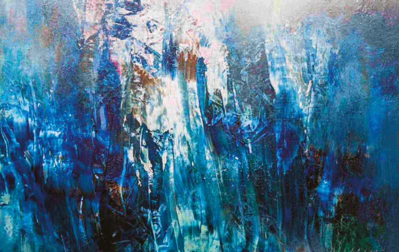 Ölbild in Blau
