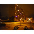 Foto vom 16. Dezember 2011: schneebedeckte Rosa-Luxemburg-Straße am Abend