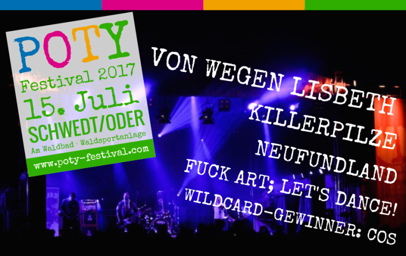 Grafik: POTY-Werbung mit den Namen der Bands Grafik: POTY-Werbung mit den Namen der Bands