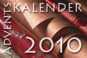 Foto: verschiedene Geschenkpapierrollen und der Text Adventskalender 2010